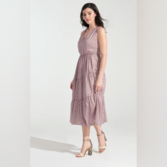 Chain Print Belted Midi Dress SIZE 4 - Picture 8 of 11